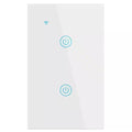 2-Gang Wi-Fi Smart Wall Touch Light Switch Glass Panel Compatible for Alexa/Google APP