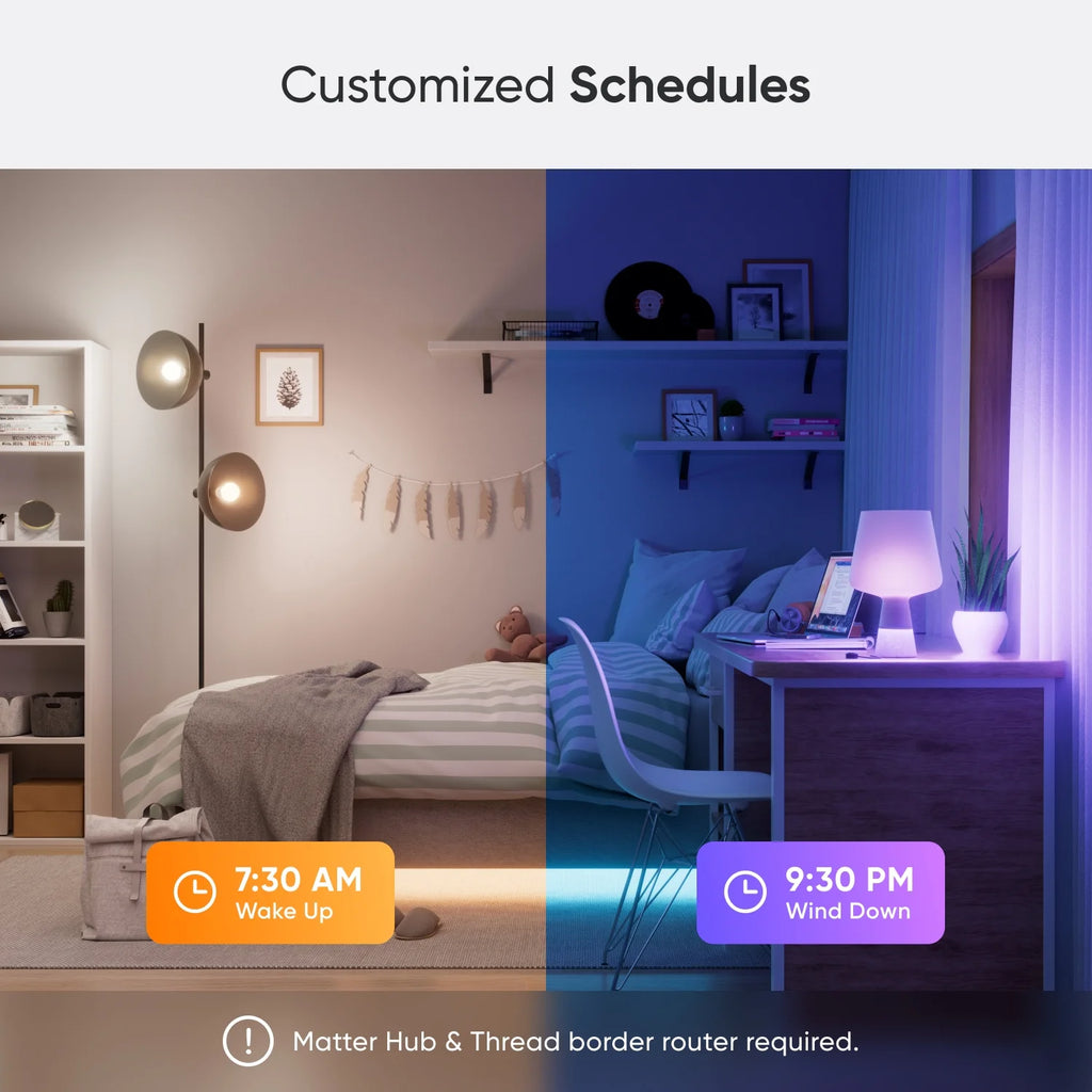Essentials Matter Wifi A19 LED Smart Bulb (3Pk)