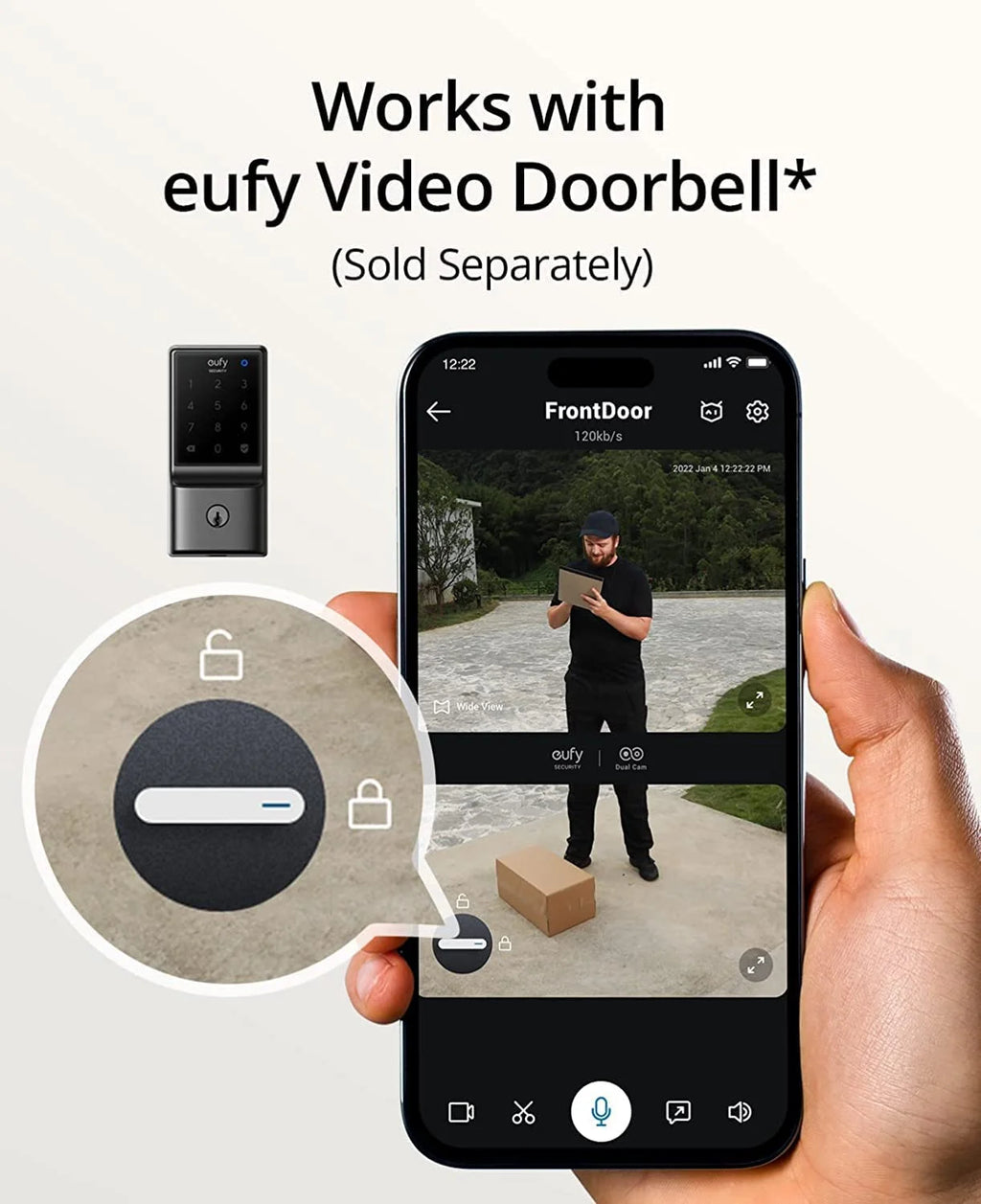 Anker  Security C210(E110) Smart Lock, 5-In-1 Keyless Entry Door Lock, Built-In Wifi Deadbolt, Smart Door Lock, Touchscreen Keypad